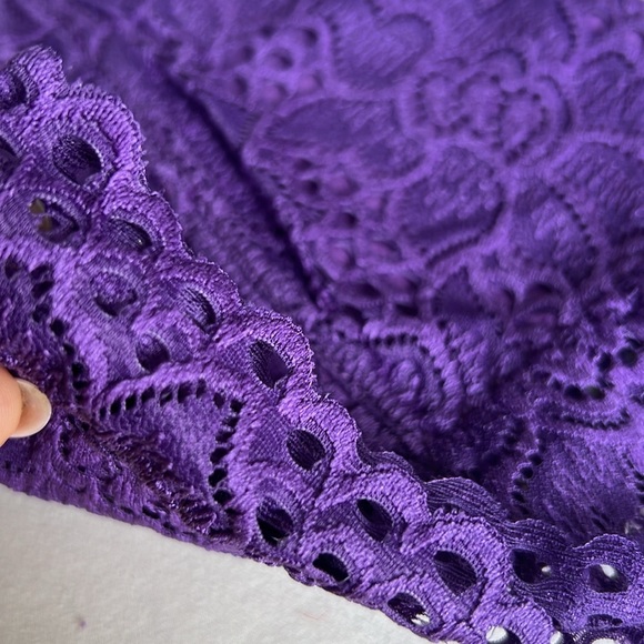 PLUS PURPLE LACE HALTER STRETCH BRALETTE 1X 2X 3X - Picture 3 of 15